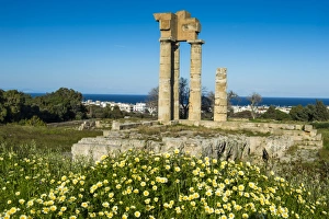 Uncultivated Prints: Temple of Apollo at the Acropolis, Rhodes, Dodecanese, Greek Islands, Greece, Europe