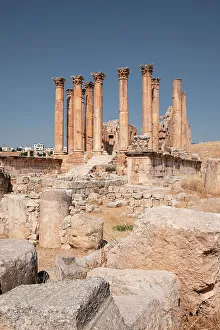 Temple Of Artemis Prints: Temple of Artemis inside the archaeological site of Jerash, Jordan, Middle East