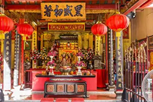 Malaysian Prints: Temple in the city of Kuching, the capital and the most populous city in the state of Sarawak