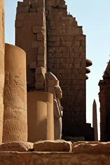 Luxor Prints: Temple details at Karnak, UNESCO World Heritage Site, Luxor, Egypt