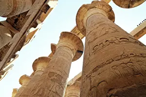 Pillars Prints: Temple details at Karnak, UNESCO World Heritage Site, Luxor, Egypt