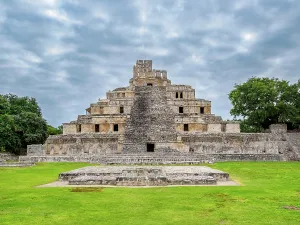 Preserved Prints: Temple of Five Floors, Great Acropolis, Edzna Archaeological Site, Campeche State, Mexico