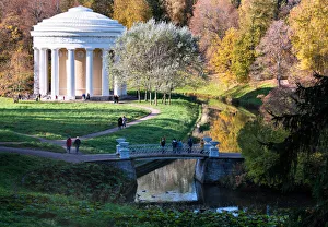 Petersburg Russia Prints: The Temple of Friendship in Pavlovsk Park, Pavlovsk, near St. Petersburg, Russia, Europe