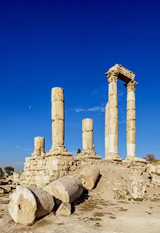 Jordan Prints: Temple of Hercules ruins, Amman Citadel, Amman Governorate, Jordan, Middle East