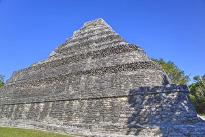 8th Century Prints: Temple I, Chaccoben, Mayan archaeological site, 110 miles south of Tulum, Classic Period