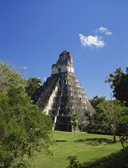 Great Plaza Prints: Temple II looking across Great Plaza, Tikal, UNESCO World Heritage Site