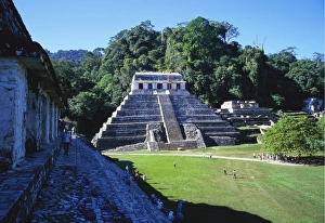 Steps And Staircase Prints: Temple of Inscriptions, Palenque Ruins, Chiapas, Mexico