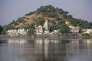 Grande Prints: Temple and Lake Gaibsagar, Dungarpur, Rajasthan, India, Asia