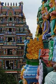 Tamil Nadu Prints: Temple at Manargudi, Tamil Nadu, India, Asia