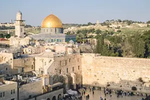 Old City Prints: Temple Mount, Dome of the Rock, Redeemer Church and Old City in Jerusalem, Israel