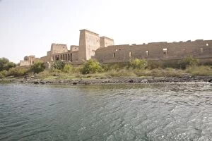 Images Dated 25th February 2007: Temple of Philae from the River Nile, UNESCO World Heritage Site, Egypt