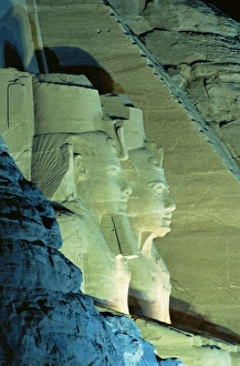 Nubia Prints: Temple of Ramasses (Ramses) II (Ramses the Great), at night, Abu Simbel