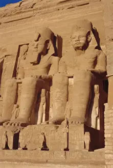 Abu Simbel Prints: Temple of Re-Herakhte for Ramses II, moved when Aswan Dam built, Abu Simbel