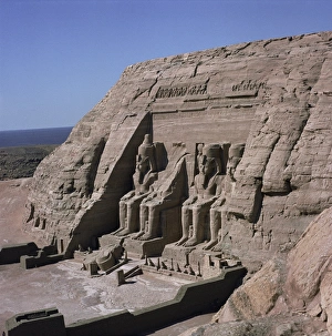 Nubian Prints: Temple of Re-Herakte built for Ramses II, Abu Simbel, UNESCO World Heritage Site