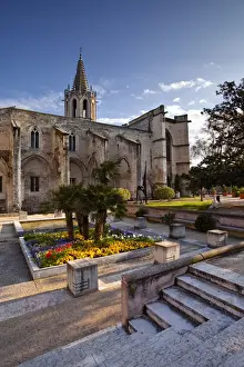 Avignon Prints: Temple Saint Martial and Agricol Perdiguier Square in the centre of Avignon