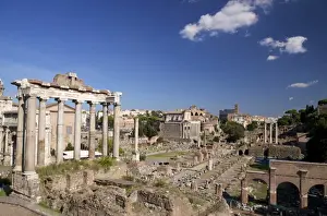 Temple Of Saturn Prints: Temple of Saturn and Roman Forum, UNESCO World Heritage Site, Rome, Lazio, Italy, Europe