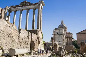 Temple of Saturn, Roman Forum, UNESCO World Heritage Site, Rome, Lazio, Italy, Europepe