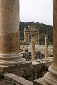 Images Dated 24th December 2007: The Temple of Septimius Severus, Roman site of Djemila, UNESCO World Heritage Site