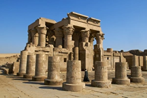 Traditionally Egyptian Prints: Temple of Sobek and Haroeris, Kom Ombo, Egypt, North Africa, Africa