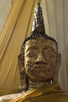 Gold Leaf Prints: The temple of the Standing Buddha, Wat Intrawiharn, Bangkok, Thailand, Southeast Asia