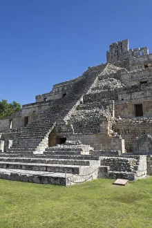 Campeche State Prints: Temple of the Five Stories, Edzna Archaeological Zone