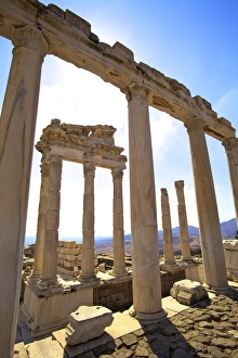 2nd Century Prints: Temple of Trajan, Bergama (Pergamum), Anatolia, Turkey, Asia Minor, Eurasia