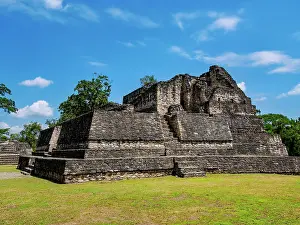 Anthropology Prints: Temple of the Wooden Lintel, Plaza A, Caracol Archaeological Site, Cayo District, Belize