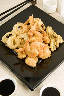 Vegetables Prints: Tempura shrimp and vegetables, Japan, Asia