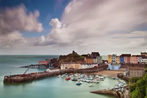 Colourful Prints: Tenby Harbour, Tenby, Pembrokeshire, Wales, United Kingdom, Europe