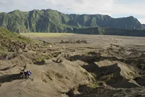 Tengger caldera, floor and outer wall seen from Bromo volcano, Probolinggo, eastern Java, Indonesia, Southeast Asia, Asia