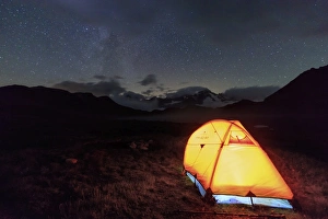Tent Prints: A tent under the stars around Fenetre Lakes, Ferret Valley, Saint Rhemy, Grand St Bernard
