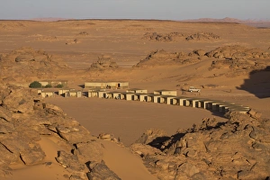 Fezzan Desert Prints: The tented camp of Dar Saui in the Fezzan desert, Libya, North Africa, Africa