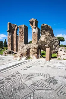 Tiled Prints: Terme di Porta Marina, Ostia Antica archaeological site, Ostia, Rome province, Lazio