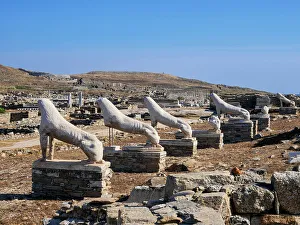 Ancient Greece Prints: The Terrace of the Lions, Delos Archaeological Site