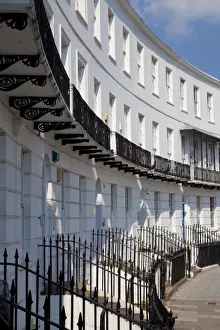 Wrought Iron Prints: Terrace of Regency style Georgian houses with wrought iron balconies on The Royal Crescent
