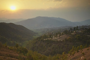 Terraced Field Prints: Terraced fields, Dhulikhel, Kathmandu Valley, Nepal, Asia