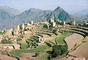 Terraced Field Prints: Terraced fields near Menacha