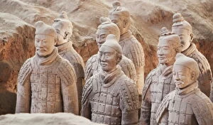 Archaeological Gallery: Terracotta warrior figures in the Tomb of Emperor Qinshihuang, Xi an, Shaanxi Province, China