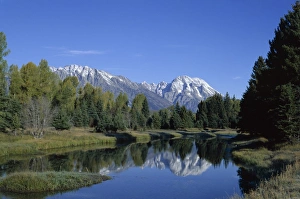 Grand Tetons Prints: Teton mountains looking towards Schwabachers Landing
