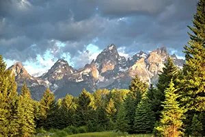 Stormy Sky Prints: Teton Range, Grand Teton National Park, Wyoming, United States of America, North America