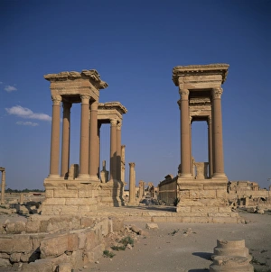 Palmyra Prints: The Tetrapylon and the columned main street dating