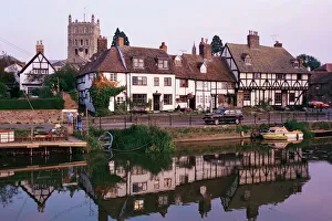 Tewkesbury Prints: Tewkesbury and the River Severn, Gloucestershire, England, United Kingdom, Europe
