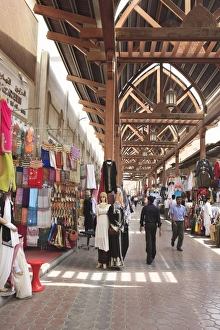 Consumerism Prints: Textile souk, Bur Dubai, Dubai, United Arab Emirates, Middle East