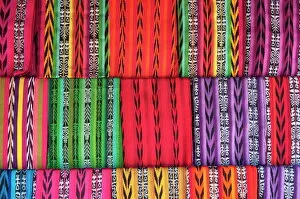 Textiles at Totonicapan market, Guatemala, Central America