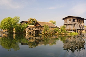 Inle Prints: Tha Lay floating village, Inle Lake, Shan States, Myanmar (Burma), Asia
