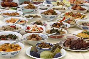 Images Dated 3rd August 2010: Thai food offered during a festival at Buddhapadipa temple, Wimbledon, London, England