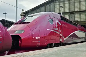 Paris Prints: A Thalys high speed train awaits departure at Gare du Nord railway station