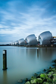 Defence Prints: Thames Barrier on the River Thames, London, England, United Kingdom, Europe