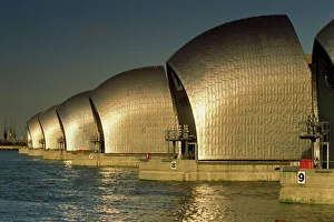 The Thames Flood Barrier, Woolwich, near Greenwich, London, England, United Kingdom