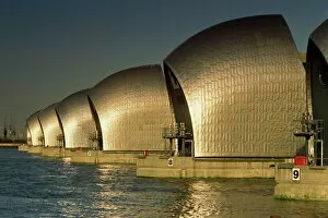 River Thames Collection: The Thames Flood Barrier, Woolwich, near Greenwich, London, England, United Kingdom